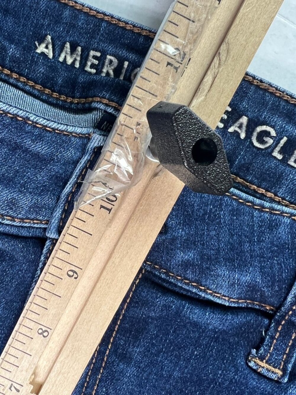 American Eagle Short Women 35* High Rise Shortie Blue Cut Offs Denim Jort Tag 16 - Picture 15 of 16